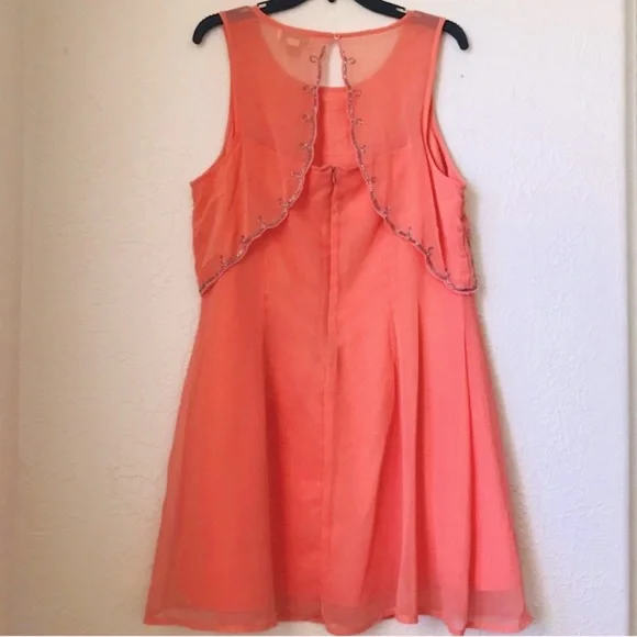 Perfect Party/Wedding Guest Chiffon Dress with Beautifully beaded overlay❣️ - Picture 3 of 7